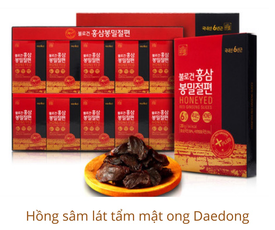 Hồng sâm lát tẩm mật ong 200gram Hồng sâm lát tẩm mật ong 200gram